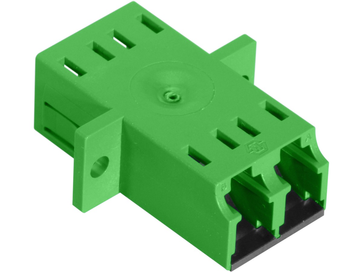 Mittelstück LC APC duplex Singlemode - grün