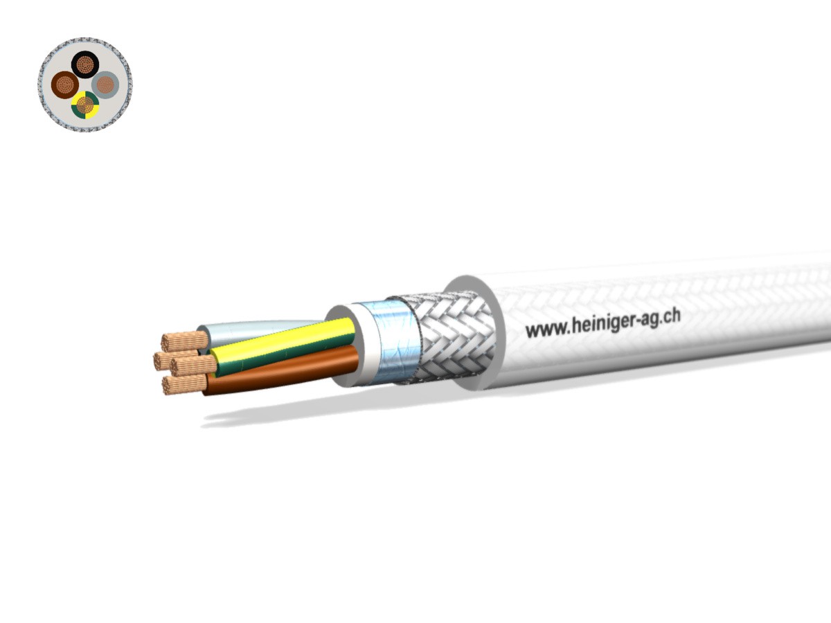 Câble de moteur Eca-flex 2YSLCY 4x2.50 - PVC LPE transp. 70°C 0.6/1kV HD 308 S2