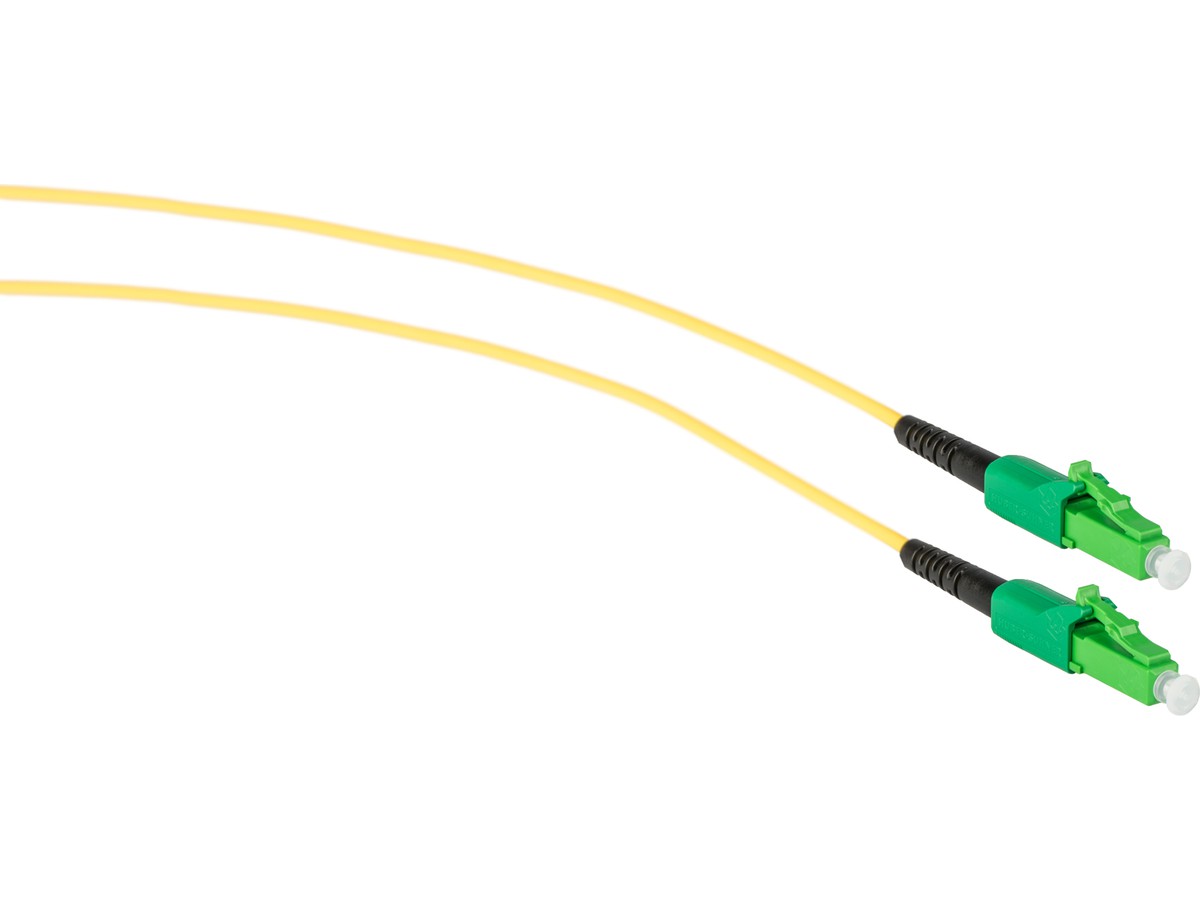 FTTH - Patchkabel, LC APC - LC APC - 9/125 G657.A2, simplex gelb, L= 1.0m