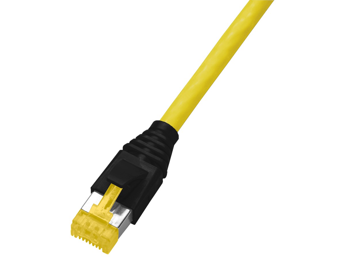 H-LINE Patch 4P S/FTP 1:1 RJ45 7.0m - Kat.6A Kabel gelb/TLP Haube schwarz