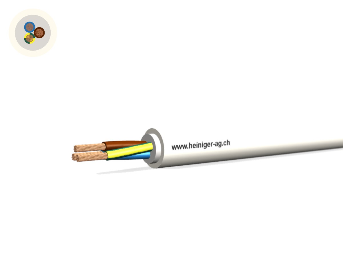 Tdlr Apparate-Kabel Eca 3G0.50 LNPE ws - RAL9010 H03VV-F 300/300V HD 308 S2