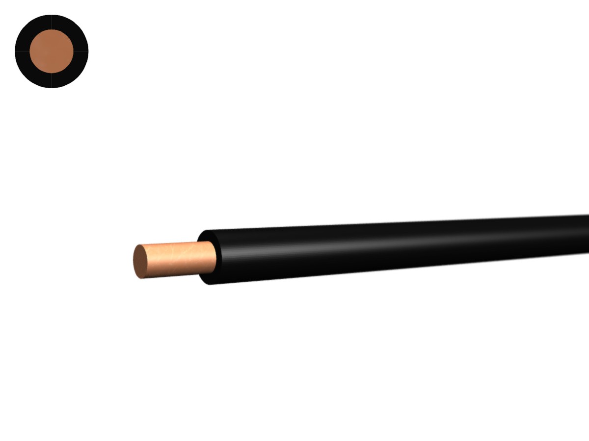 Fil T Eca 2.50 PVC noir - 450/750V H07V-U