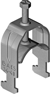 Pose individuelle avec collier en forme de U de type UKO1 avec bac long RO2 et rail en profilé en C SDOP, espacement <= 600 mm, montage au plafond