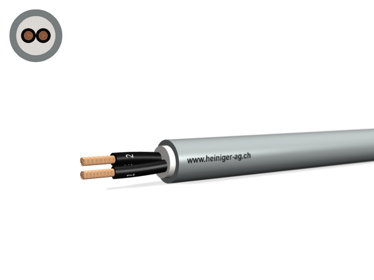 PVC-PUR Kabel 2x0.75 OZ num gr - 300/500V