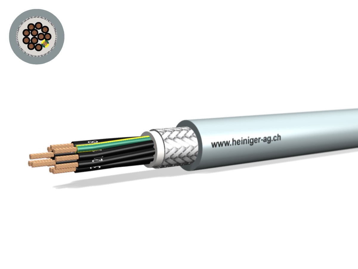 Câble commande san-hal C 12x1.00 JZ gr - PUR blindé avec prot. UV -40°C 300/500V