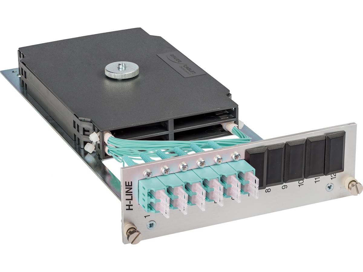 Einschubmodul H-Line zu BGT 3HE/8TE - 12xLCd 50/125 OM3 bestückt, spleissf.
