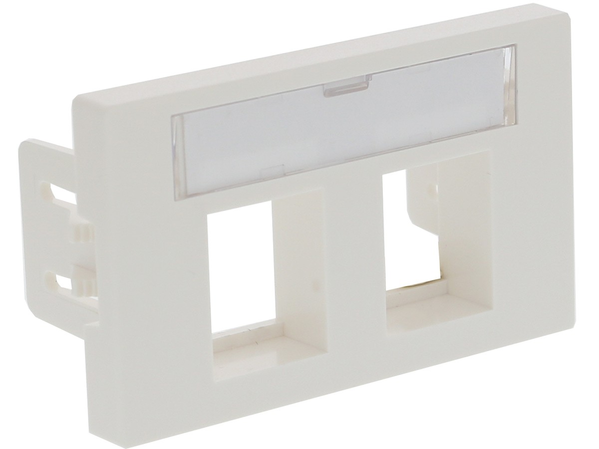 Unilan boîtier FLF pour 2 ports blanc - RJ45 (KS), avec case de marquage