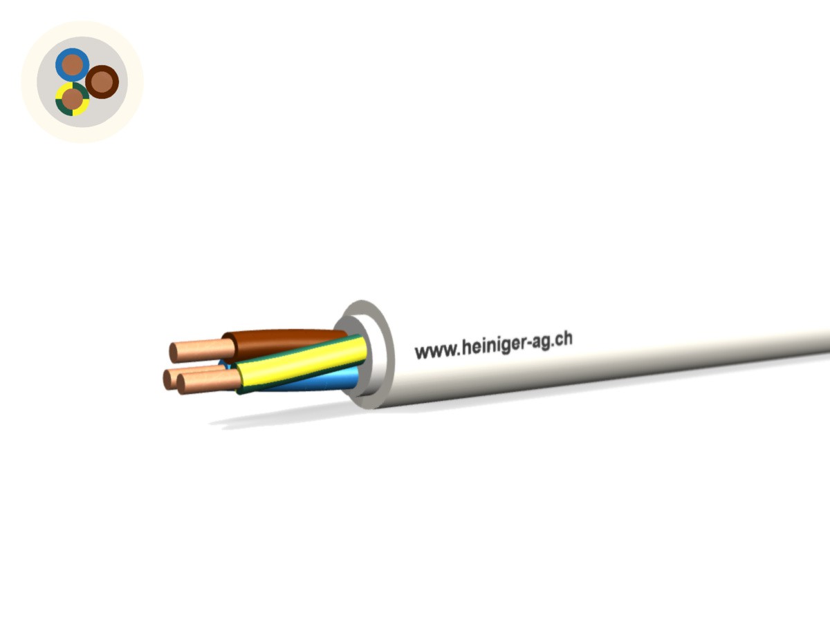 TT-Kabel Eca 3x1.50 LNPE PVC ws - Niederspannungs-Installat. Kabel 0.6/1kV