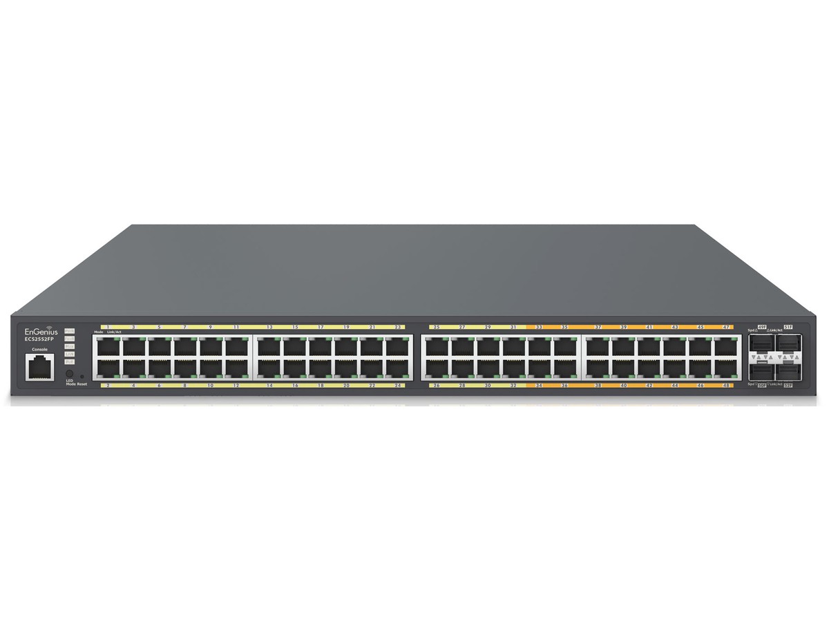 EnGenius ECS2552FP, Cloud Managed Switch - PoE+, 32x1000T, 16x M-GbE, 4xSFP+, 740W