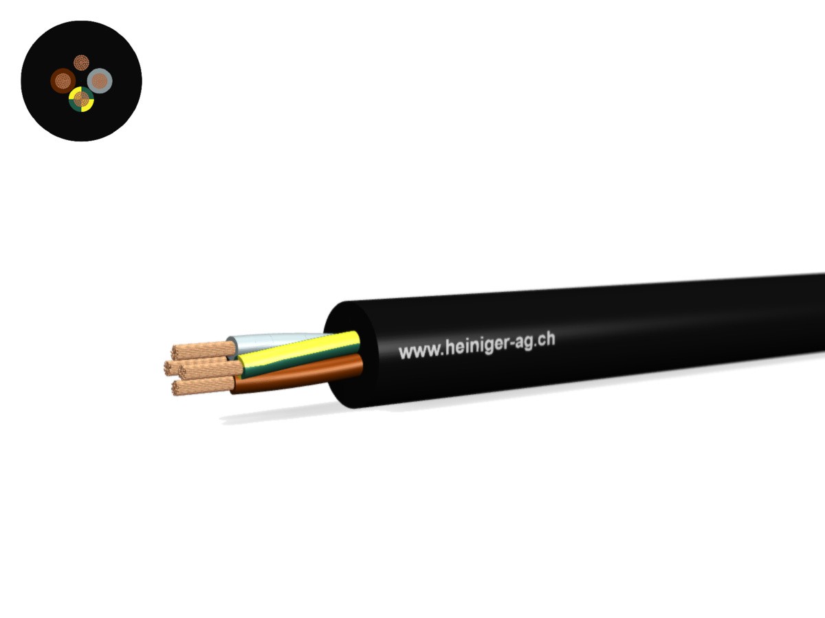 Td Apparate-Kabel Eca 4G0.75 LPE sw - RAL9005 H05VV-F 300/500V HD 308 S2