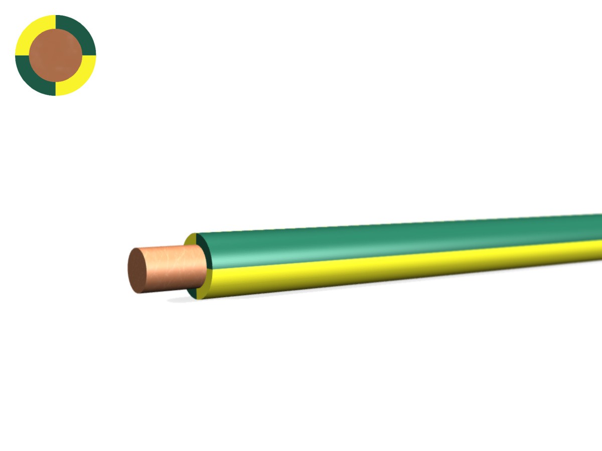 T-Draht Eca 6 PVC gelb-grün - 450/750V H07V-U