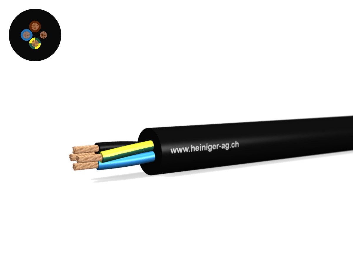 Câble d'appareils Td Eca 4G1.00 LNPE nr - RAL9005 H05VV-F 300/500V HD 308 S2