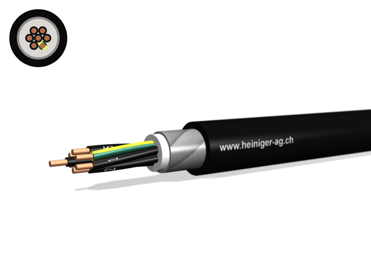 NN-CLN FE0D Dca 7x1.50 LPE sw - hal-frei armiert 90°C 0.6/1kV
