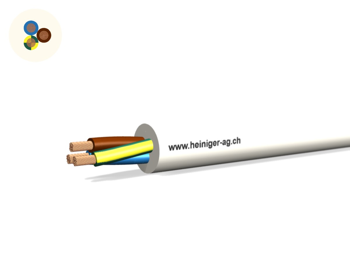 Câble d'appareils Td Eca 3G2.50 LNPE bc - RAL9010 H05VV-F 300/500V HD 308 S2