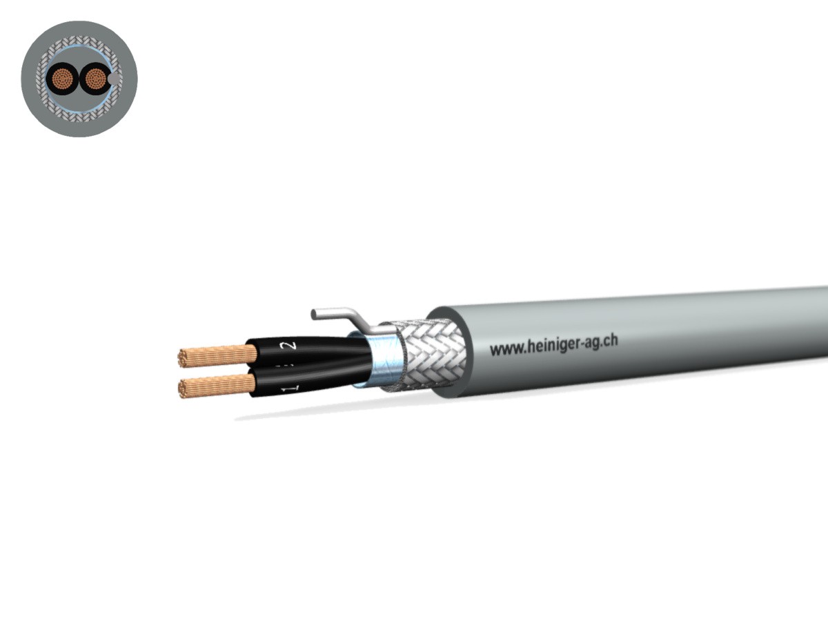 Câble commande Cca-flex C 2x0.75 OZ gr - LiH(St)CH san-hal 300/500V EN 50399