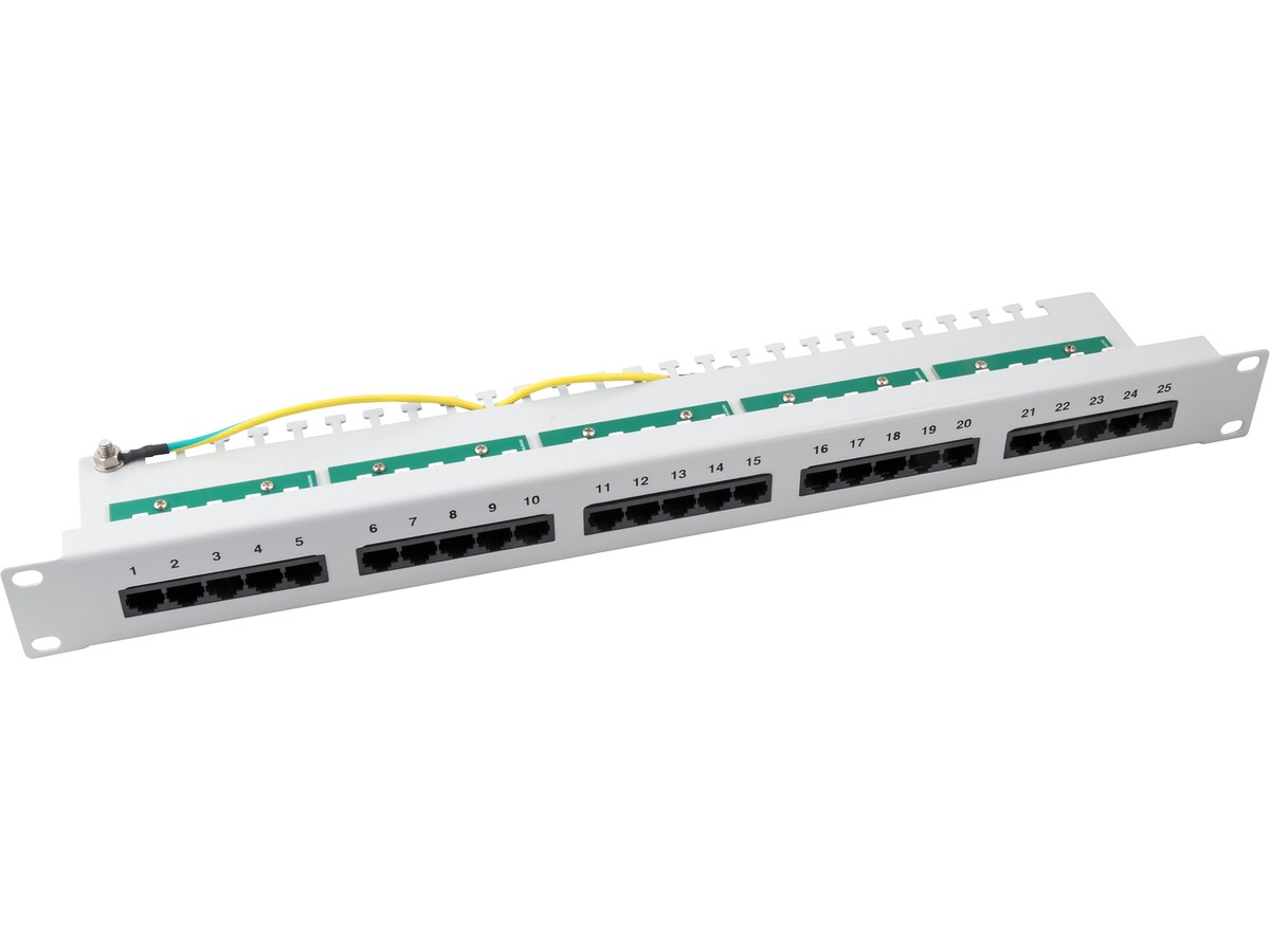 H-LINE 19" Telefonie-Panel 25xRJ45 - ungeschirmt, 1HE LSA+, 2P, RAL7032