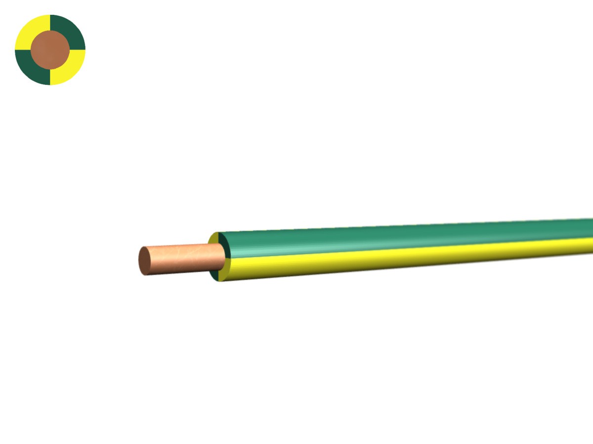 Fil T Eca 1.50 PVC jaune-vert - 450/750V H07V-U