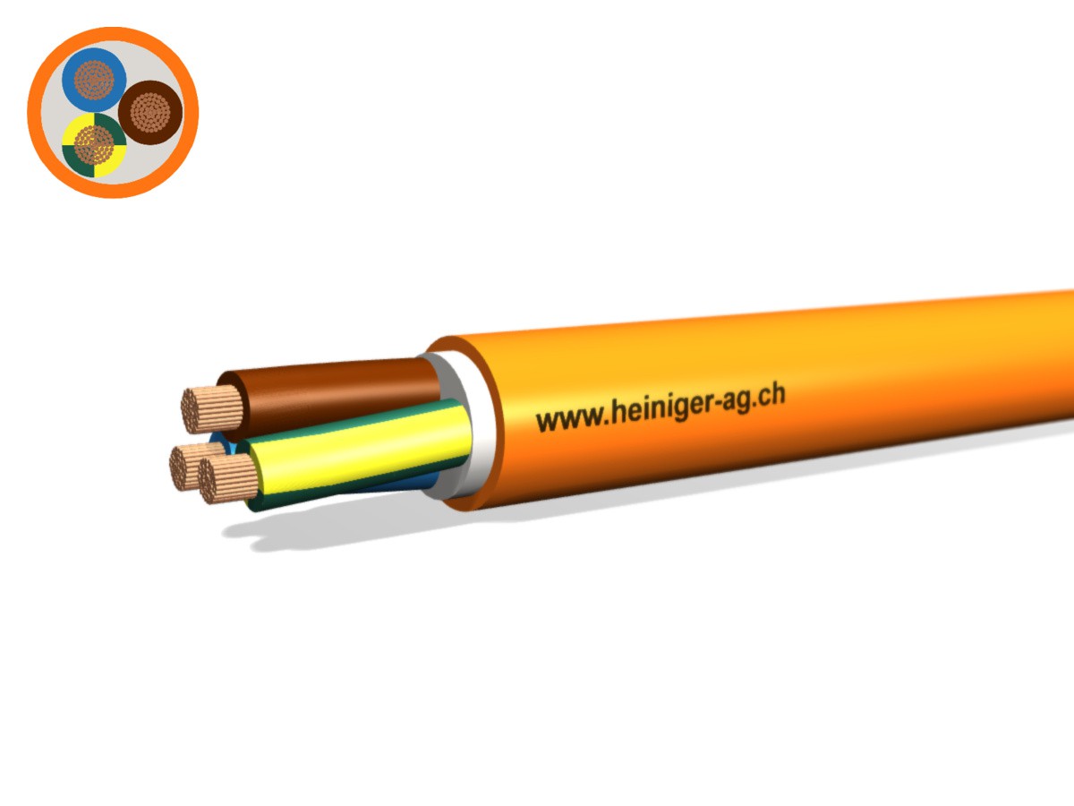 Câble de sécurité FE180 E90 3x25 LNPE - PYROFIL san-hal non propag. de flam. or