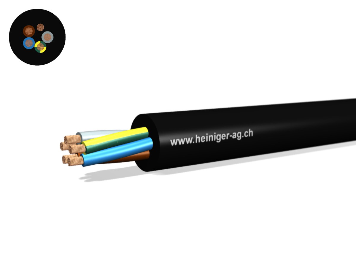 Gdv Anschluss-Kabel Eca 5G6 LNPE sw - RAL9005 H07RN-F 450/750V verstärkt,AD8