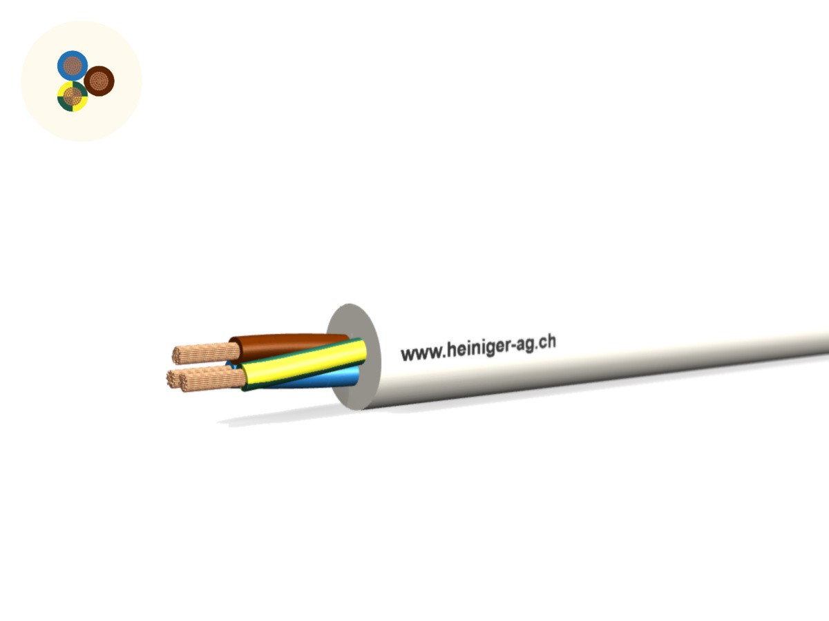 Td Apparate-Kabel Eca 3G1.00 LNPE ws - RAL9010 H05VV-F 300/500V HD 308 S2