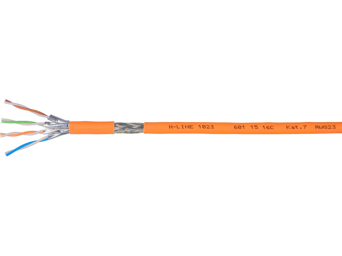 H-LINE 1023 Datenkabel S/FTP 4x2x0.56 - FRNC/LSOH 1000MHz Kat.7, orange, Cca