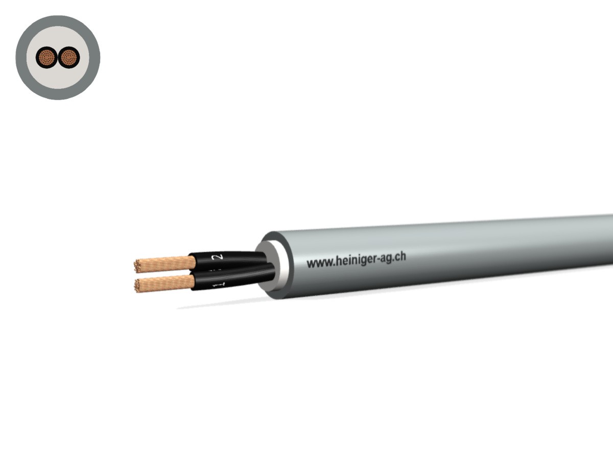 PVC-PUR Kabel 2x0.50 OZ num gr - 300/500V