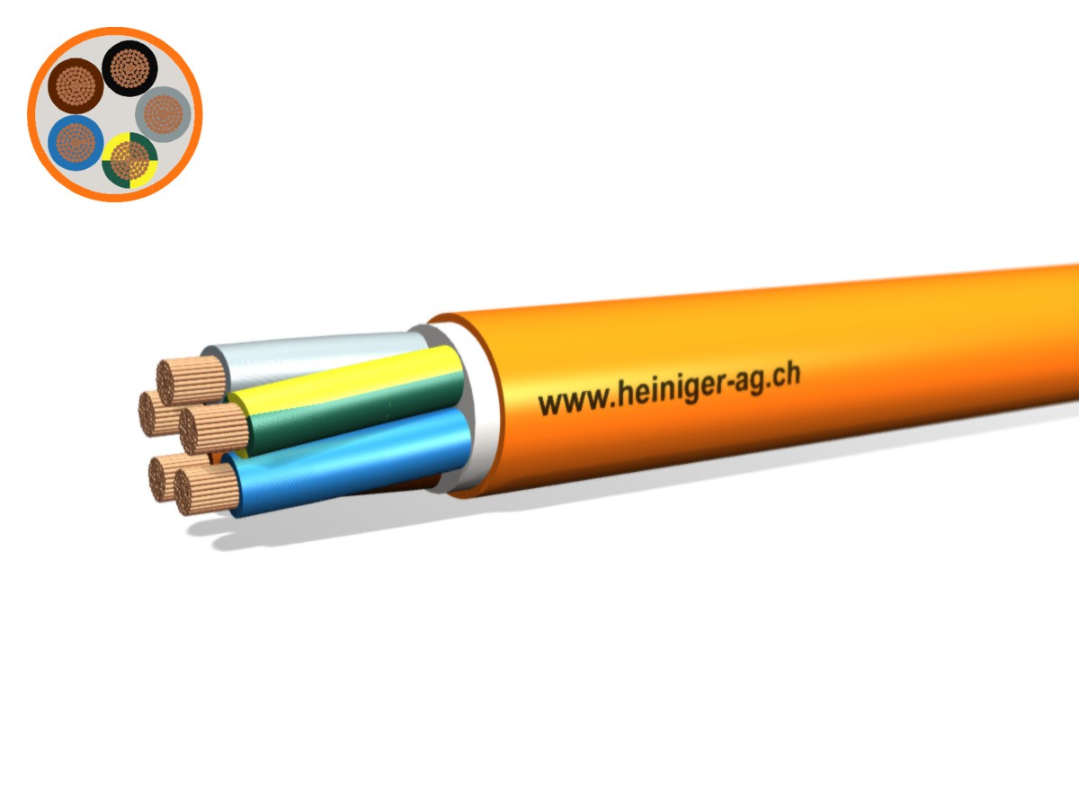 Sicherheitskabel FE180 E30-E60 5x70 - LNPE PYROFIL hal-frei flammwidrig or