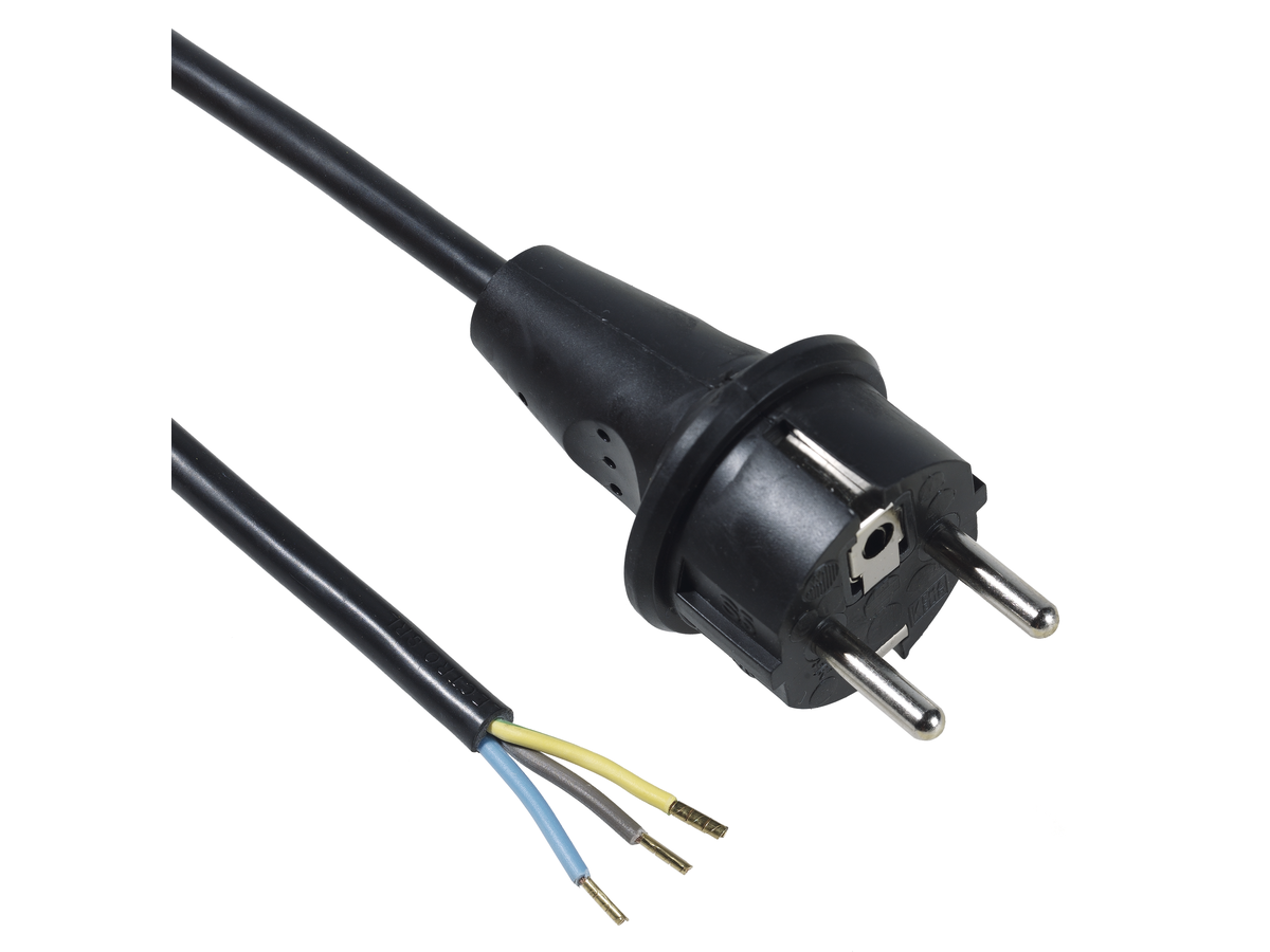NL Td 3x1.00 sw 3m SchukoG/30/Kli - Netzzuleitung