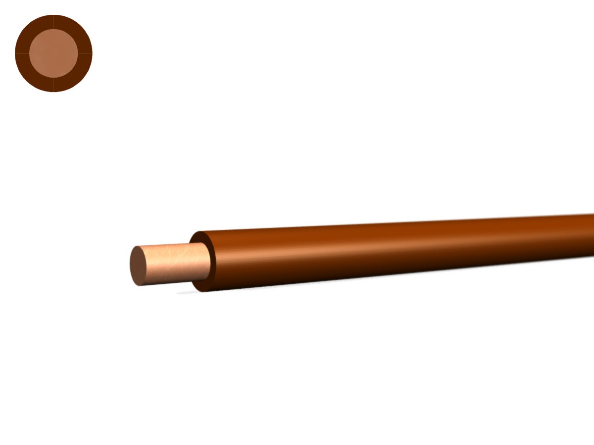 Fil T Eca 4 PVC brun - 450/750V H07V-U