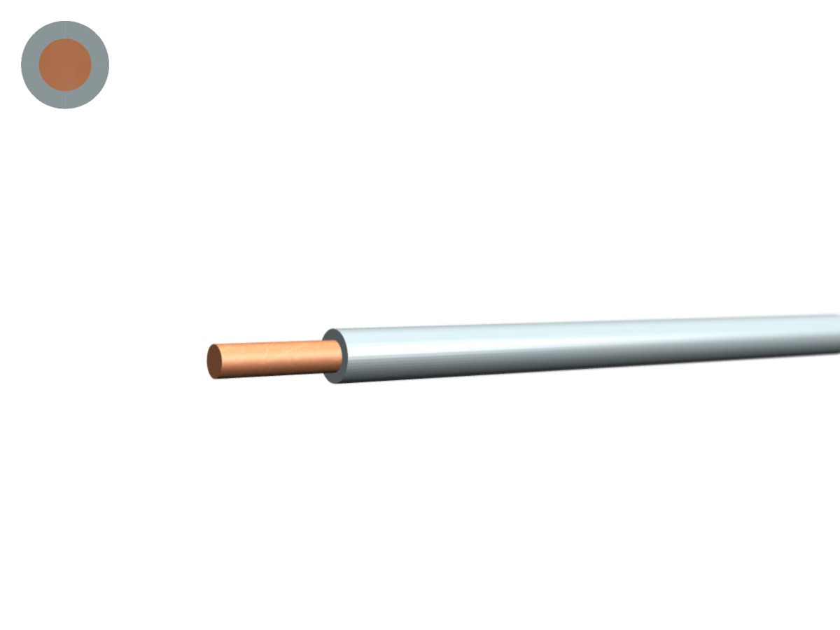 Fil de sonnerie Eca 0.8 gris - RAL7001 300/500V