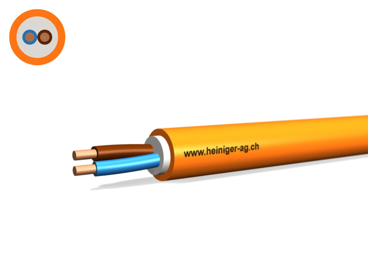 Câble de séc. FE180 E90 2x2.50 LN - san-hal non prop. flamme or