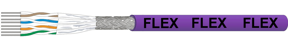 CU 7702 flex TC S/FTP 4x2x0.13 violet - 4P FRNC/LSOH 862MHz Cat.7, Dca