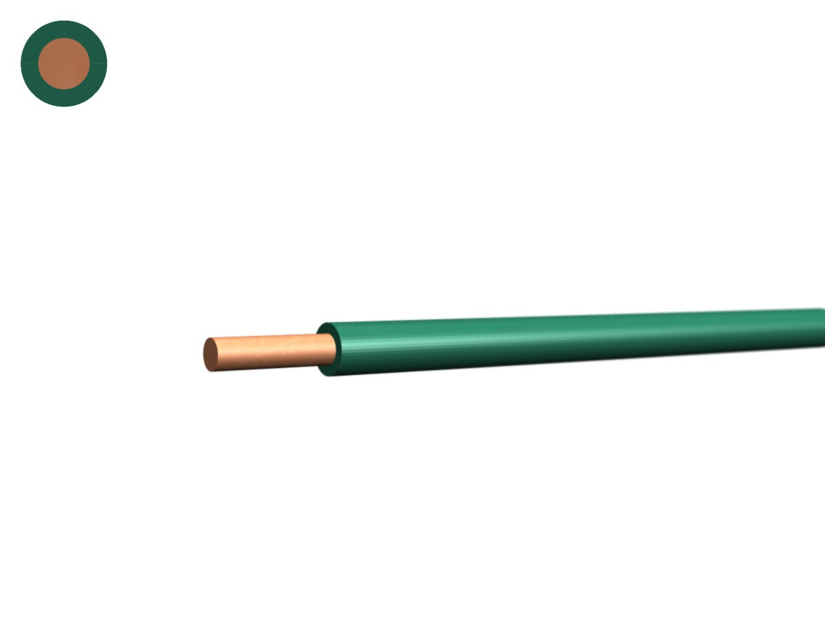 Sonneriedraht Eca 0.8 PVC grün - RAL6018 300/500V