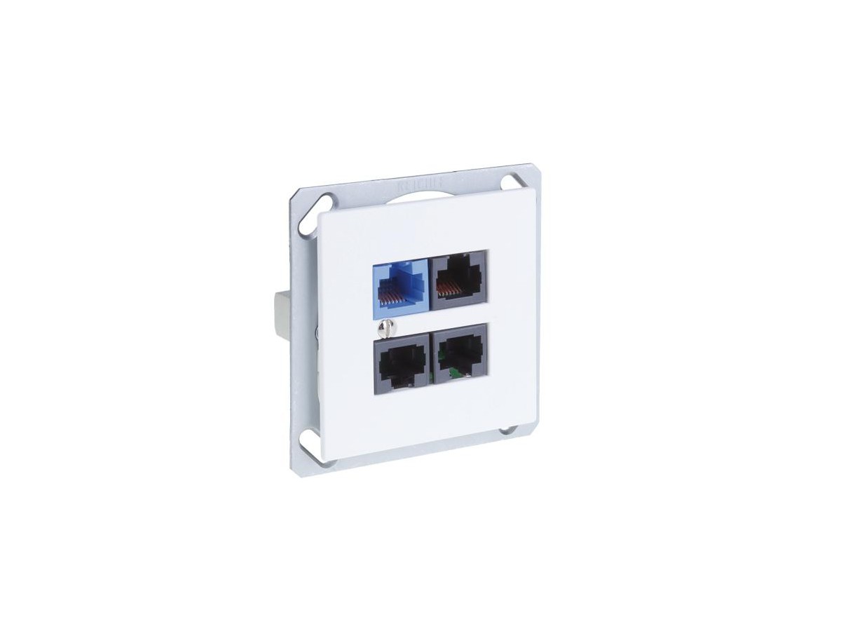 R&M HWS boîtier Bus 4xRJ45/u D/A UP - Plaque Gr.1