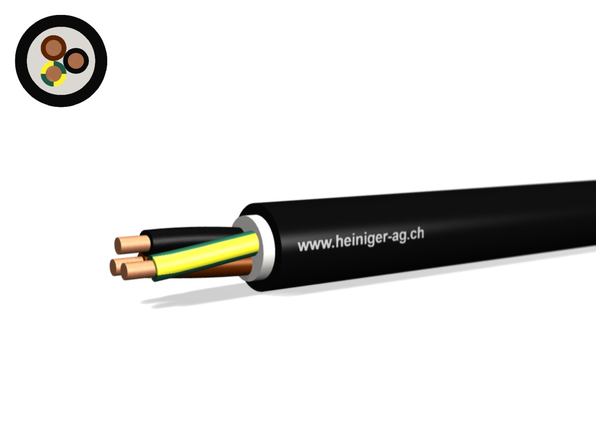 Erdkabel NYY-J Eca 3x4 sw - 0.6/1kV