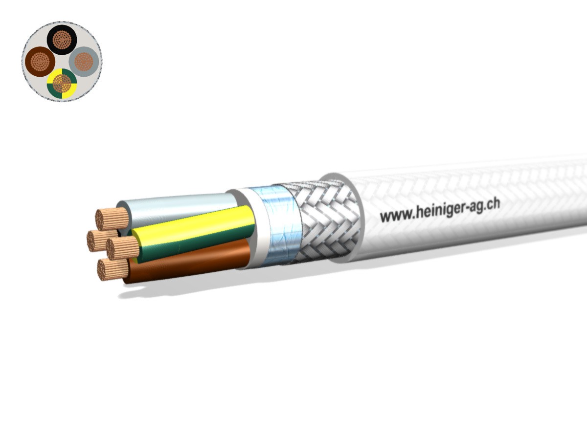 Motorenkabel PVC Eca-flex 2YSLCY 4x25 - LPE transp. 70°C 0.6/1kV HD 308 S2