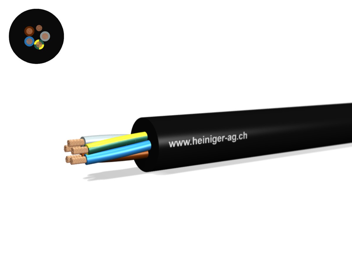 Gdv Anschluss-Kabel Eca 5G2.50 LNPE sw - RAL9005 H07RN-F 450/750V verstärkt,AD8