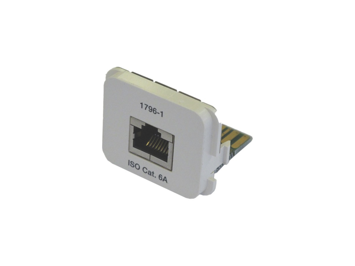 ACO Plus Adapter 1xRJ45 geschirmt Kat.6A - 10GBit, 568A 8p, RAL1013