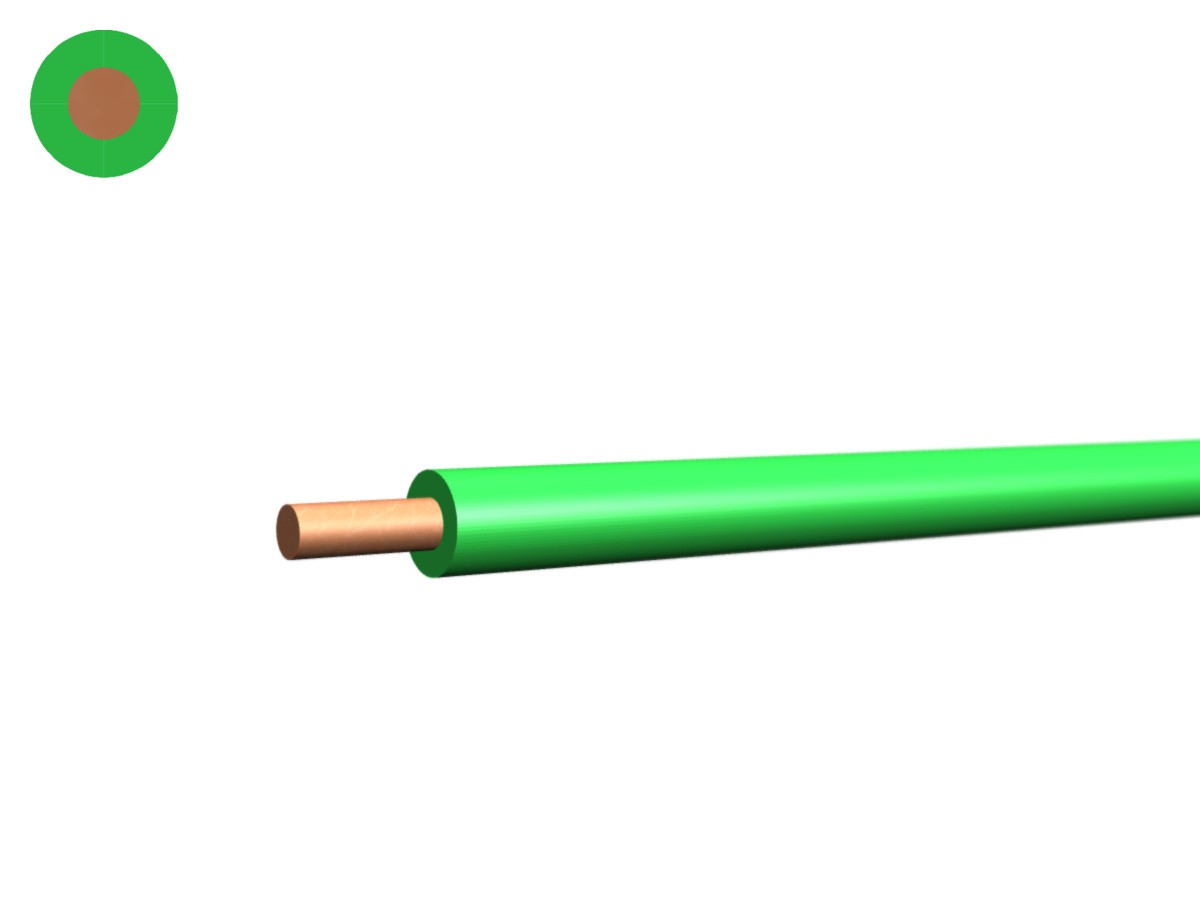 Fil N Cca san-hal 1.50 vert clair - 450/750V H07Z1-U