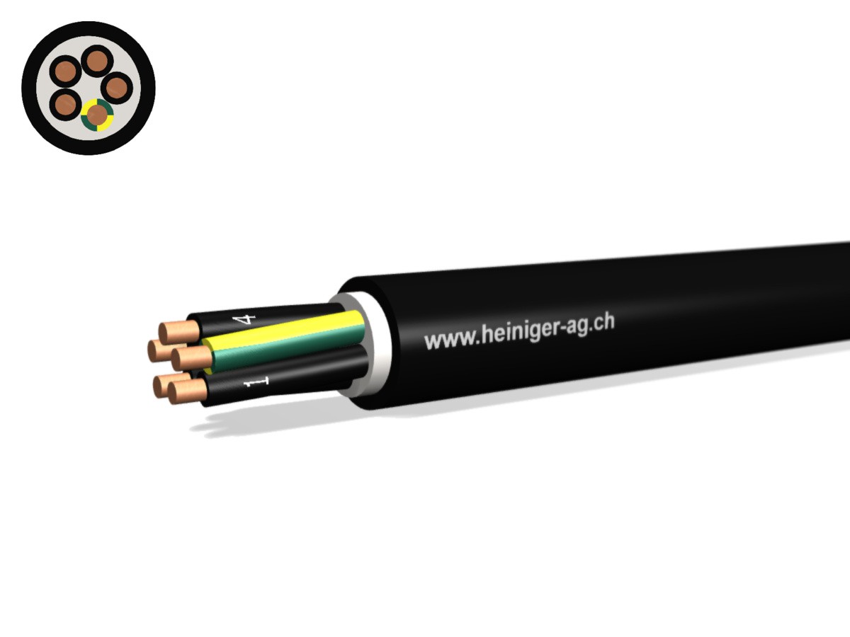 Erdkabel NYY-J Eca 5x6 sw - 0.6/1kV