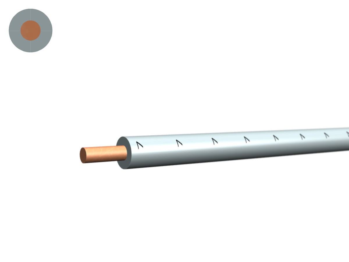 Steuer T-Draht Eca 1.50 PVC grau Nr.7 - 450/750V H07V-U