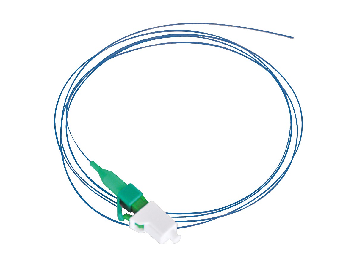 Pigtail, LC APC, FTTH, G.657.A, bleu - 9/600, 1m