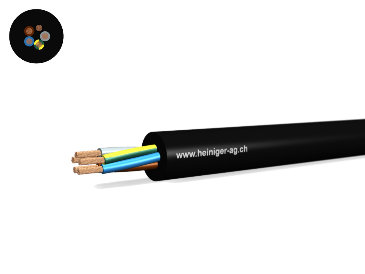 Câble d'appareils Td Eca 5G0.75 LNPE nr - RAL9005 H05VV-F 300/500V HD 308 S2