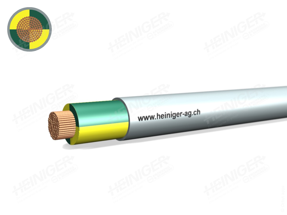 FE05C Kabel Cca hal-frei 1x50 PE=ge-gn - gr 0.6/1kV 90°C EN50399