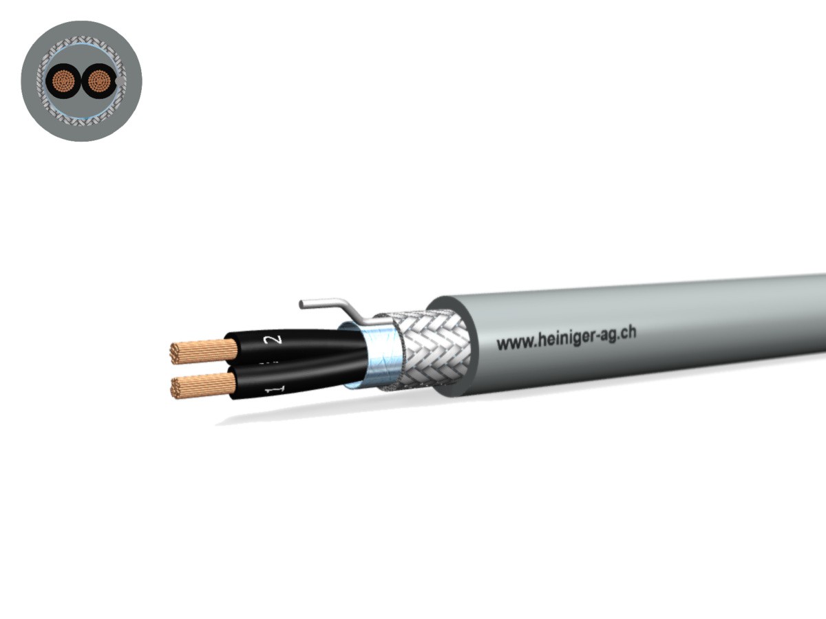 Câble commande Cca-flex C 2x1.50 OZ gr - LiH(St)CH san-hal 0.6/1kV EN 50399