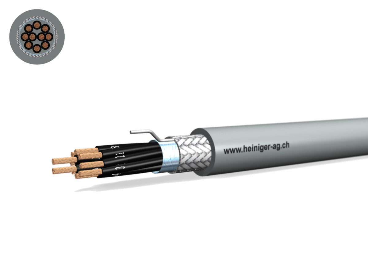 Steuerkabel Cca-flex C 10x0.75 OZ gr - LiH(St)CH hal-frei 300/500V EN 50399