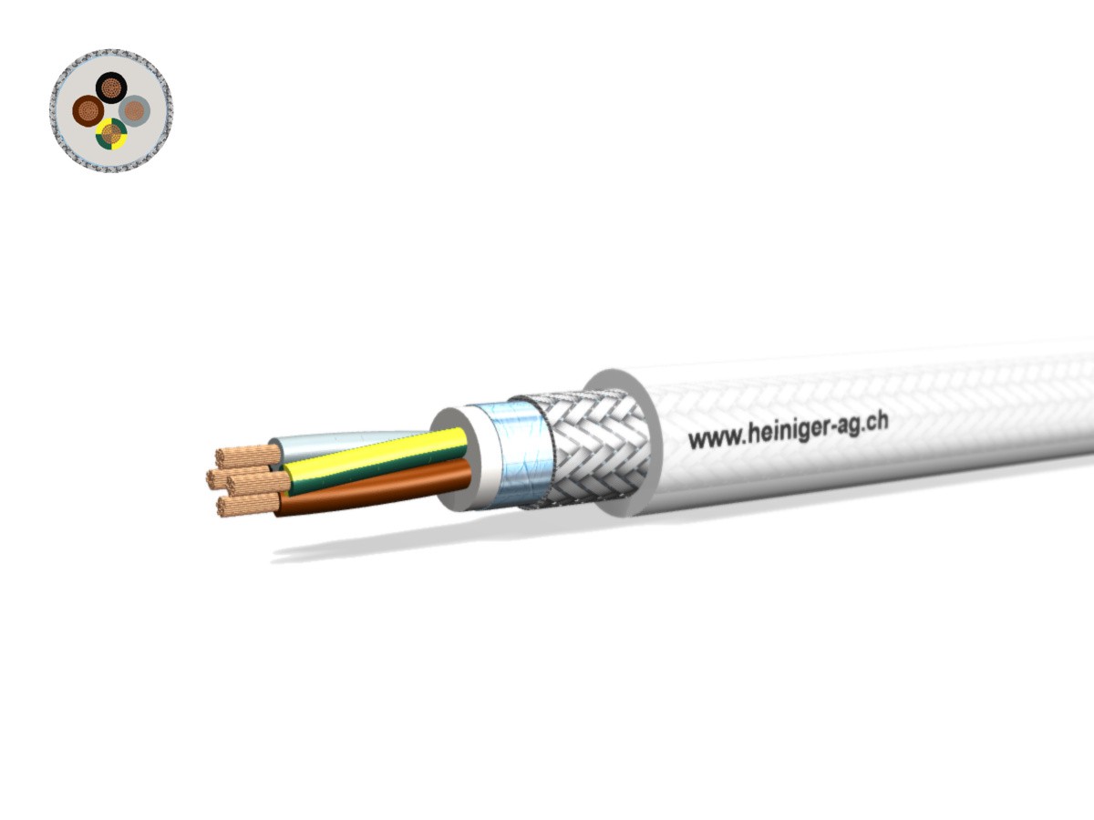 Câble de moteur Eca-flex 2YSLCY 4x1.5 - PVC LPE transp. 70°C 0.6/1kV HD 308 S2