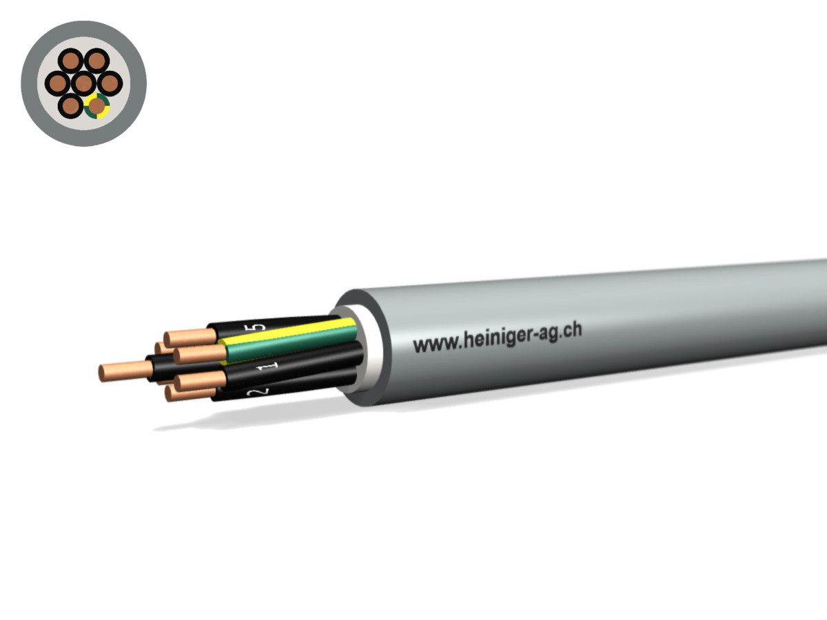 TT-Kabel Eca 7x1.50 LPE PVC gr - Niederspannungs-Installat. Kabel 0.6/1kV