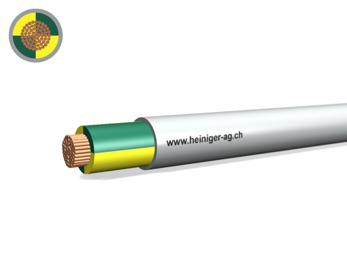 FE0D Kabel Dca hal-frei 1x50 PE=ge-gn - flammwidrig hgr 0.6/1kV