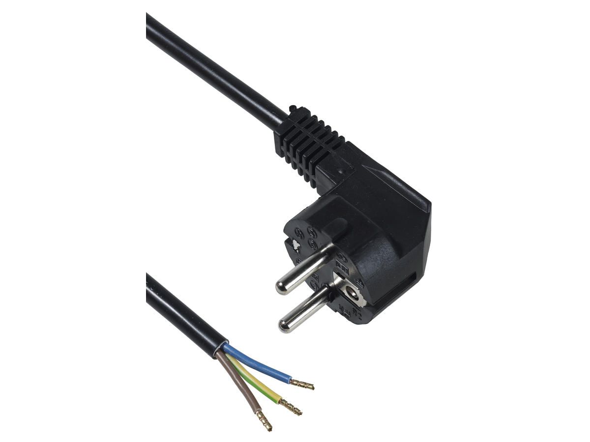 NL Td 3x1.00 sw 3m SchukoW/30/Kli - Netzzuleitung
